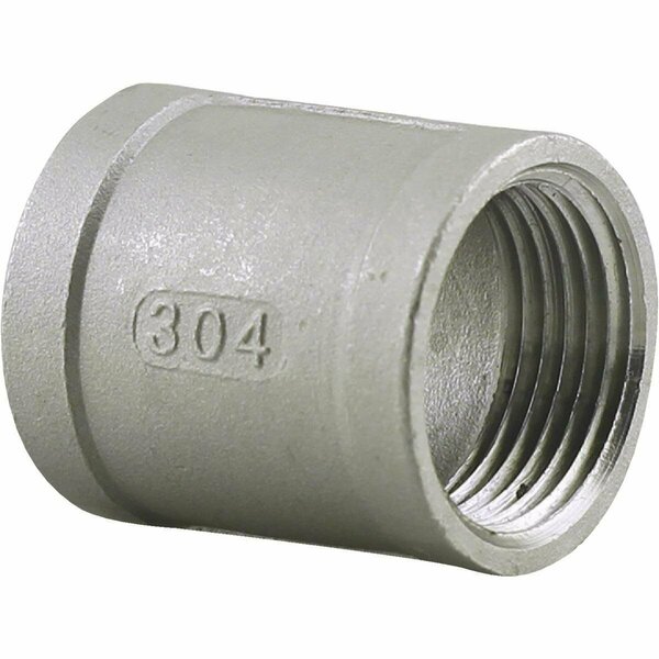 Plumbeeze PLUMB-EEZE 3/8 In. FIP Stainless Steel Coupling U2-SSC-03